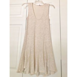 BCBGeneration Drop Waist Linen Cream SL Dress